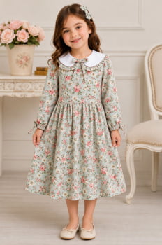 Vestido Manga longa Floral