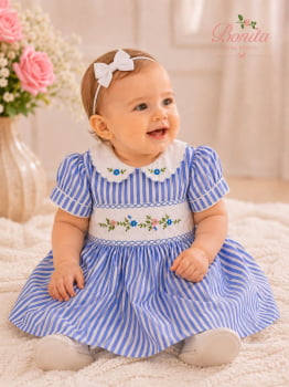 Vestido Maria Listrado Azul