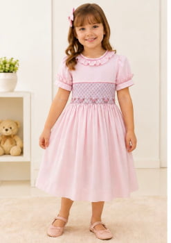 Vestido Babadinho Rosa 