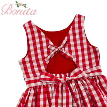 Vestido Vichy Vermelho Raminho 