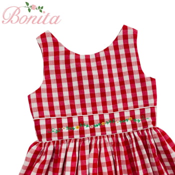 Vestido Vichy Vermelho Raminho 