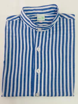 Camisa Manga curta Listras Azul